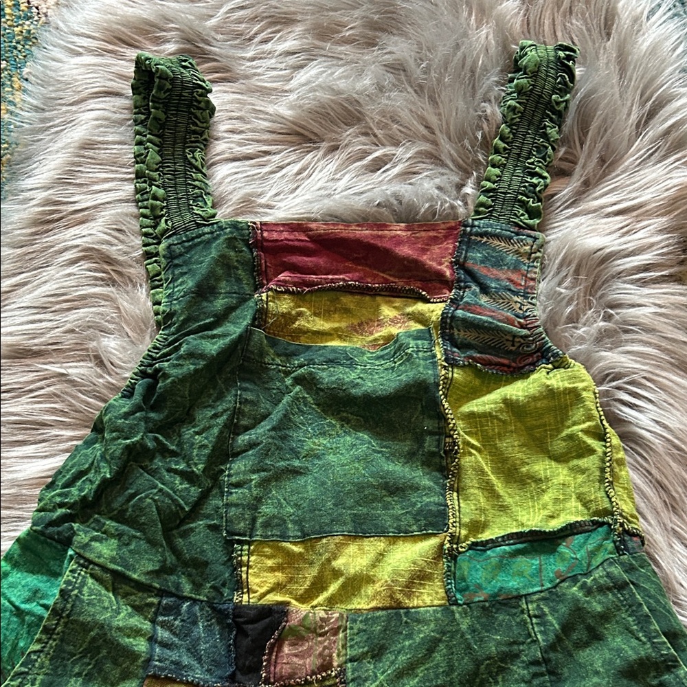 Patchwork Green Overalls - image 2